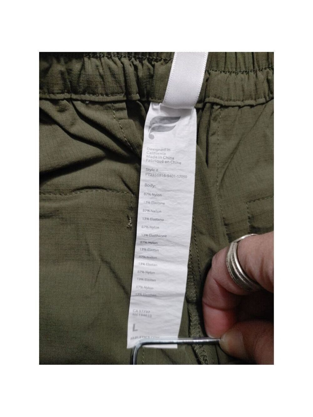 Women's Fabletics Olive Green Wide Leg Heights Cargo Pants Size L - Picture 6 of 11